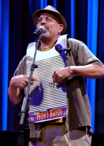 Danny Roque accompanies himself on the washboard